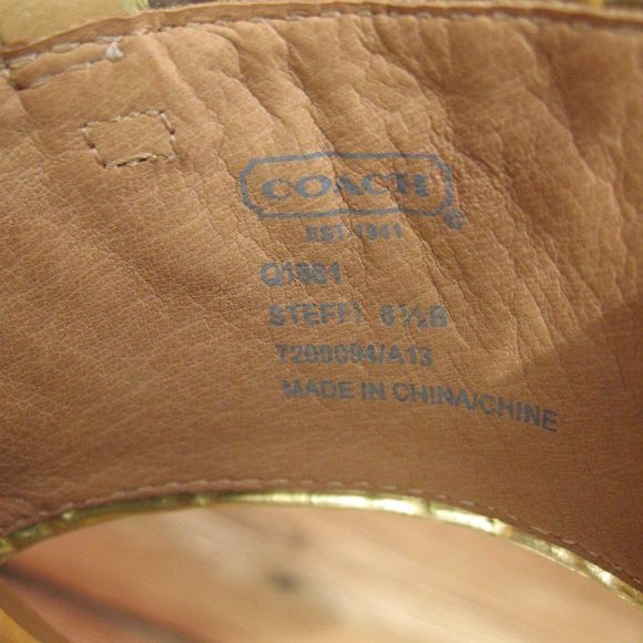 Coach Steffi Metallic  Platform Heels Shoes - Picture 8 of 11